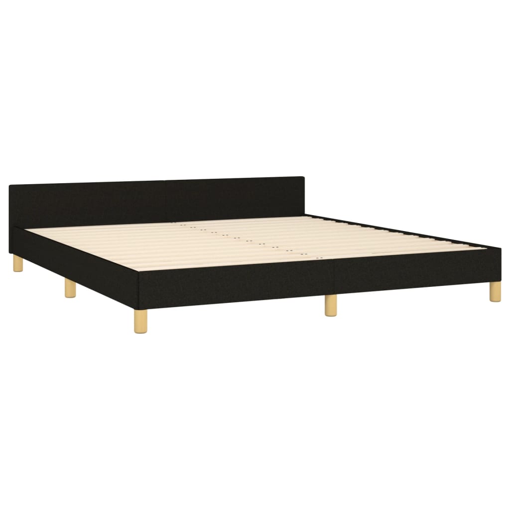 vidaXL Cama sin colchón tela negro 160x200 cm