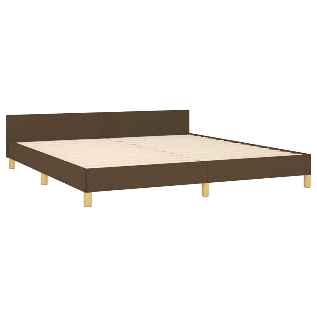 vidaXL Estructura de cama con cabecero de tela marrón 160x200 cm