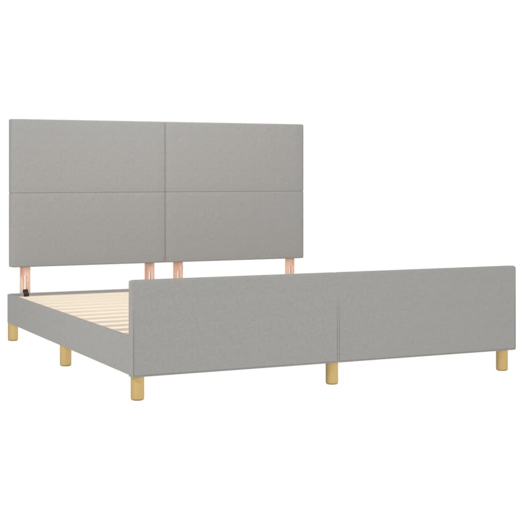 vidaXL Estructura de cama con cabecero gris claro tela 180x200 cm