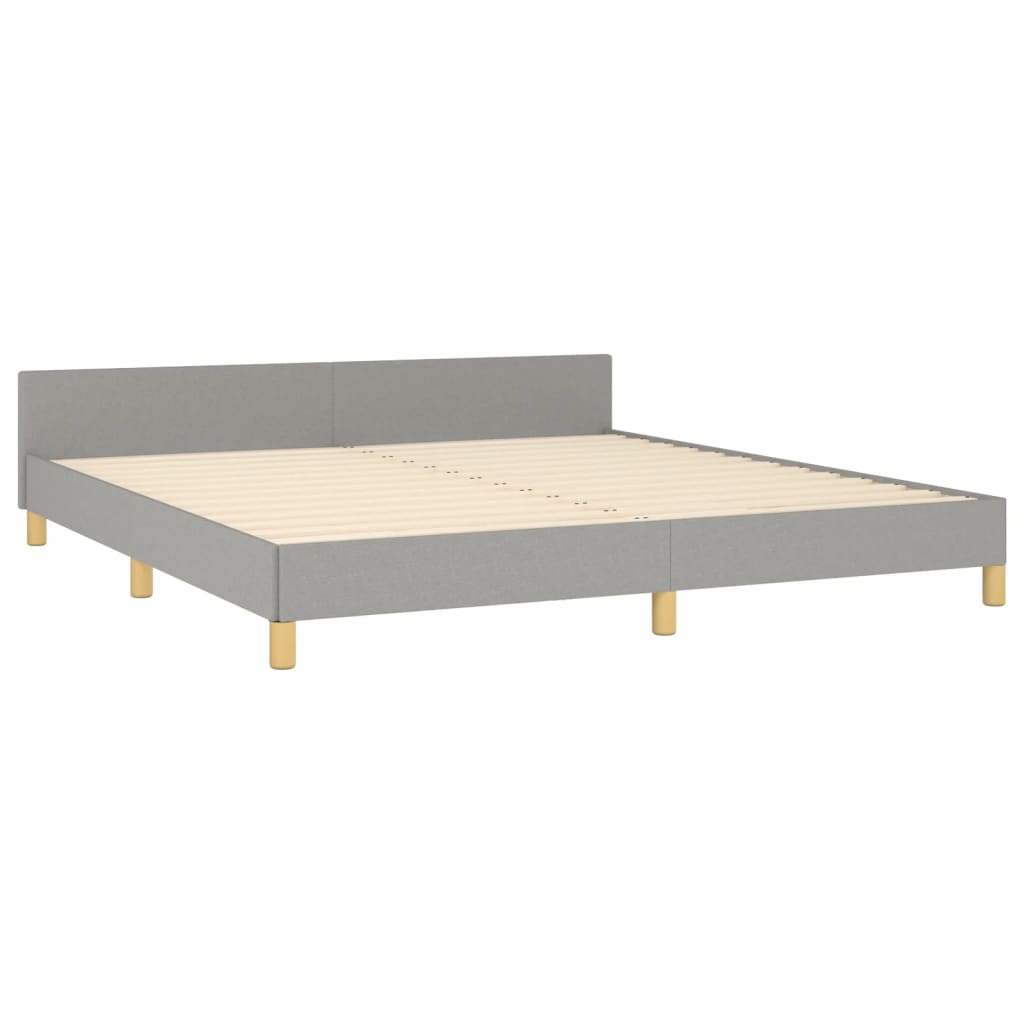 vidaXL Estructura de cama con cabecero gris claro tela 180x200 cm