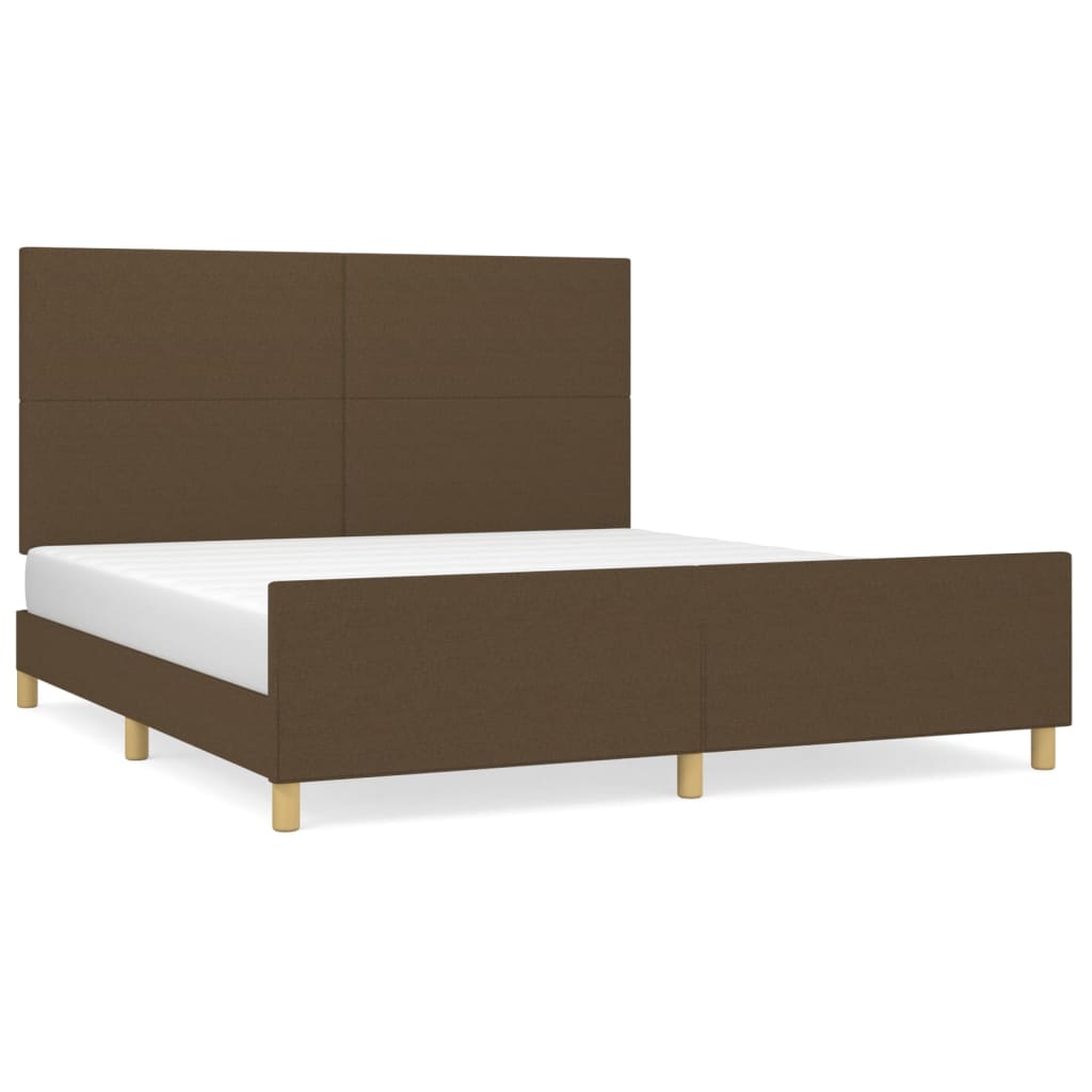 vidaXL Cama sin colchón de tela marrón oscuro 180x200 cm