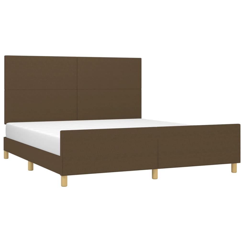 vidaXL Cama sin colchón de tela marrón oscuro 180x200 cm