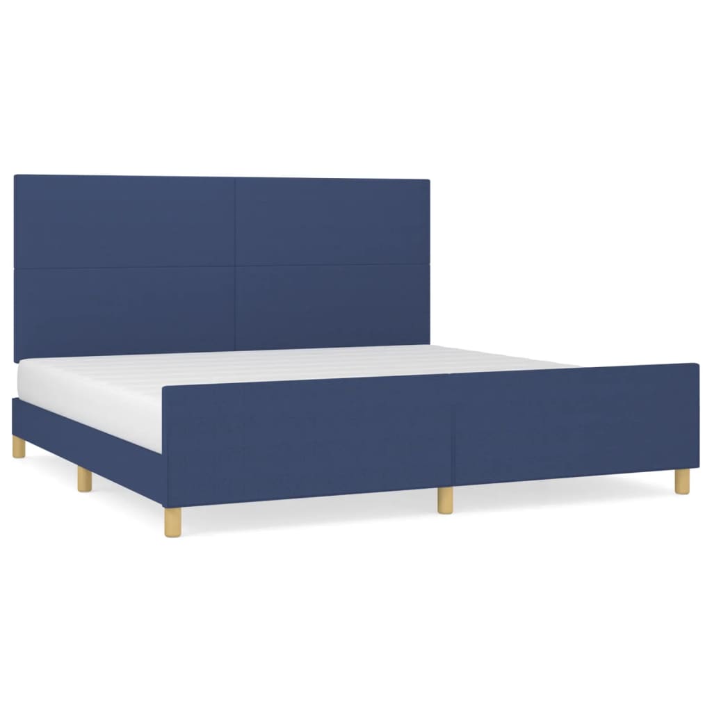 vidaXL Cama sin colchón tela azul 200x200 cm