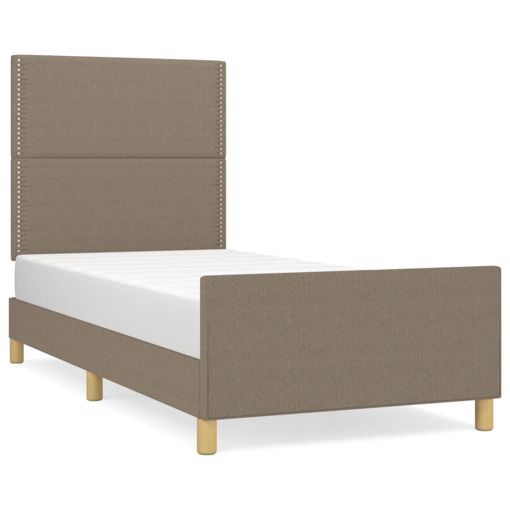 vidaXL Estructura de cama sin colchón tela gris taupe 80x200 cm