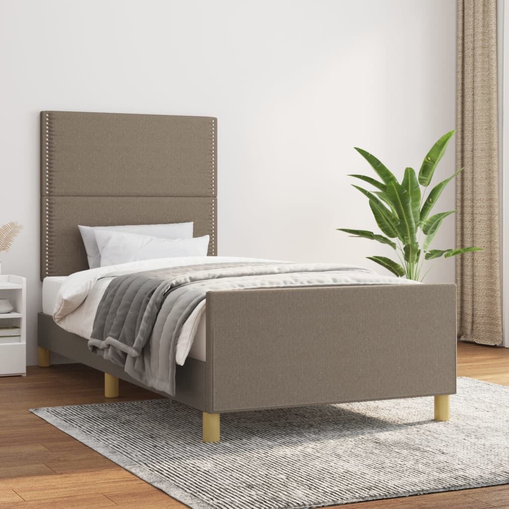 vidaXL Estructura de cama sin colchón tela gris taupe 80x200 cm