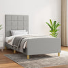vidaXL Estructura de cama con cabecero de tela gris claro 90x190 cm