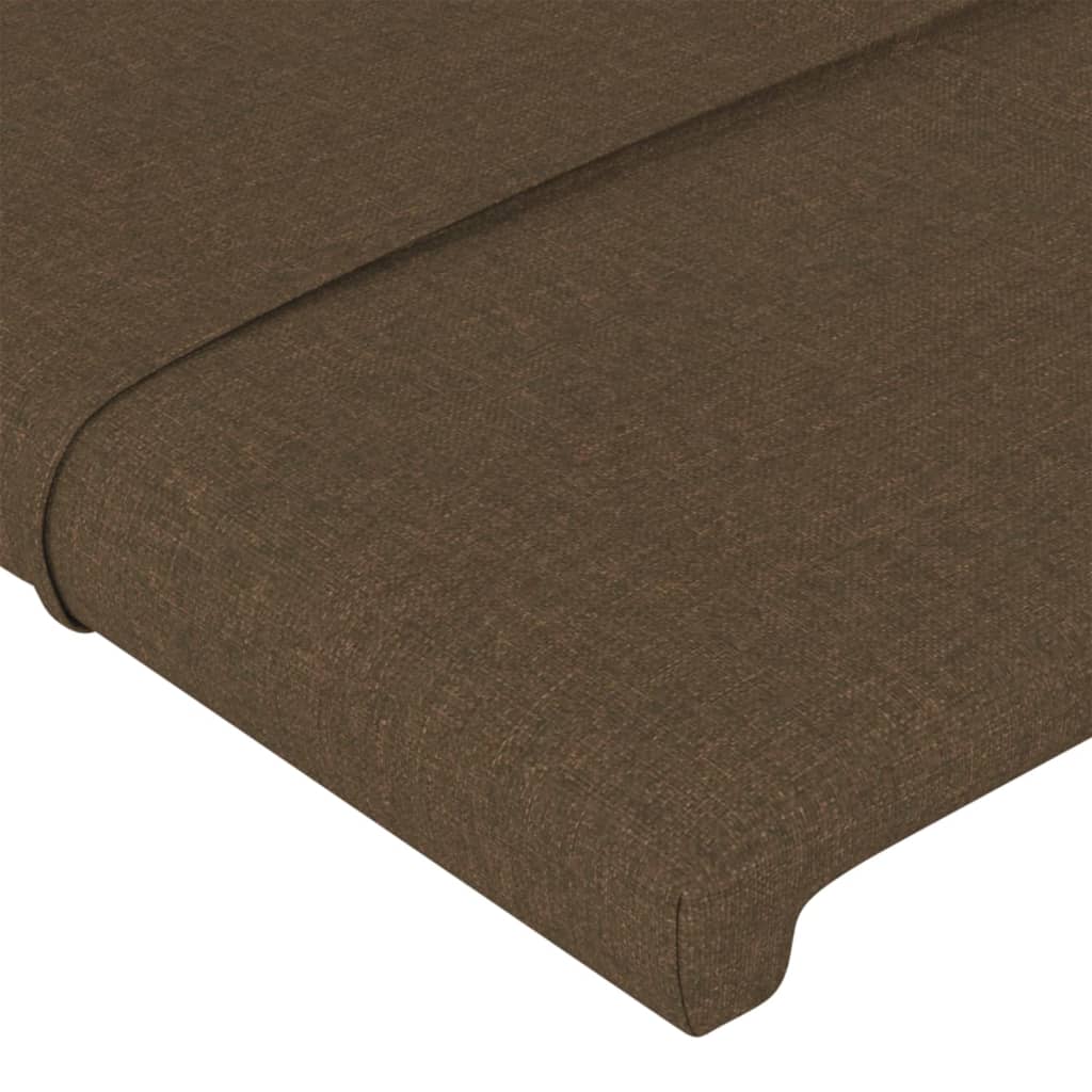 vidaXL Estructura de cama sin colchón tela marrón oscuro 120x200 cm