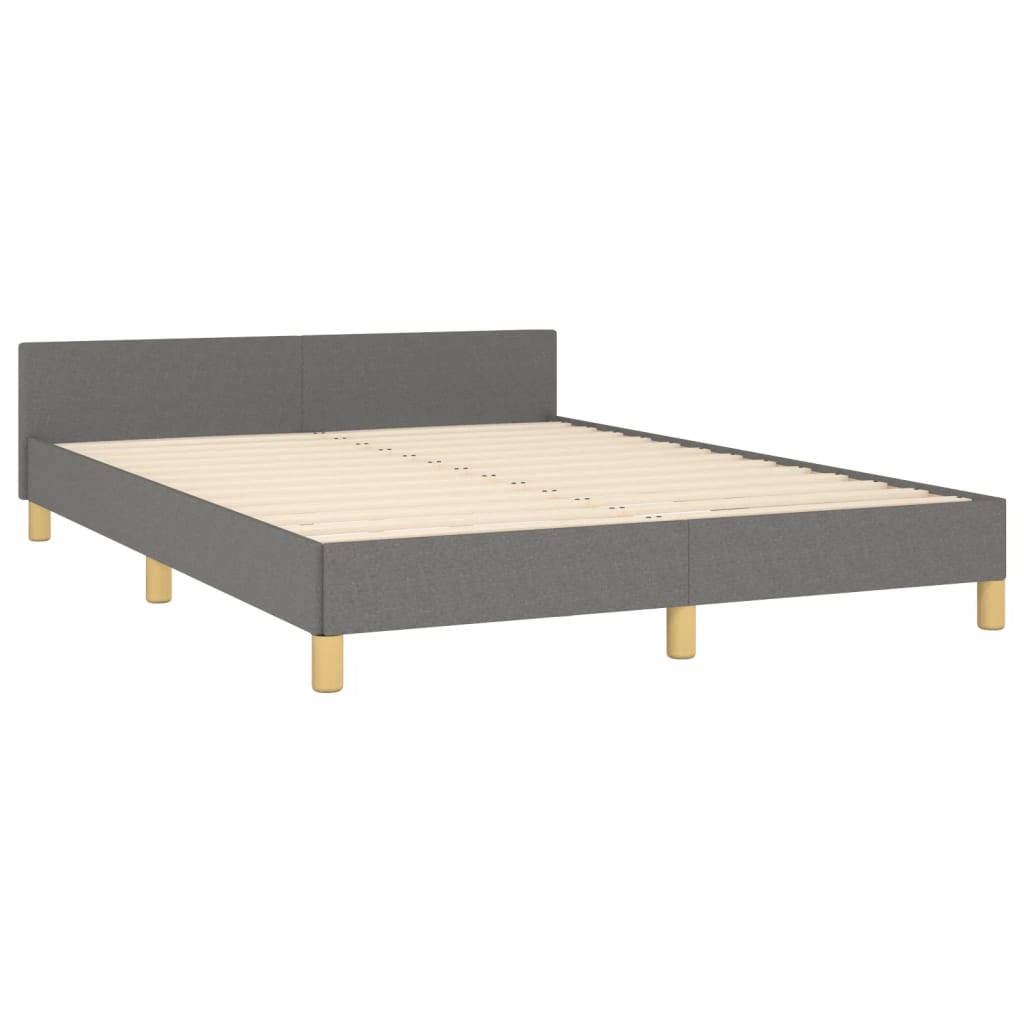 vidaXL Cama sin colchón tela gris oscuro 140x190 cm