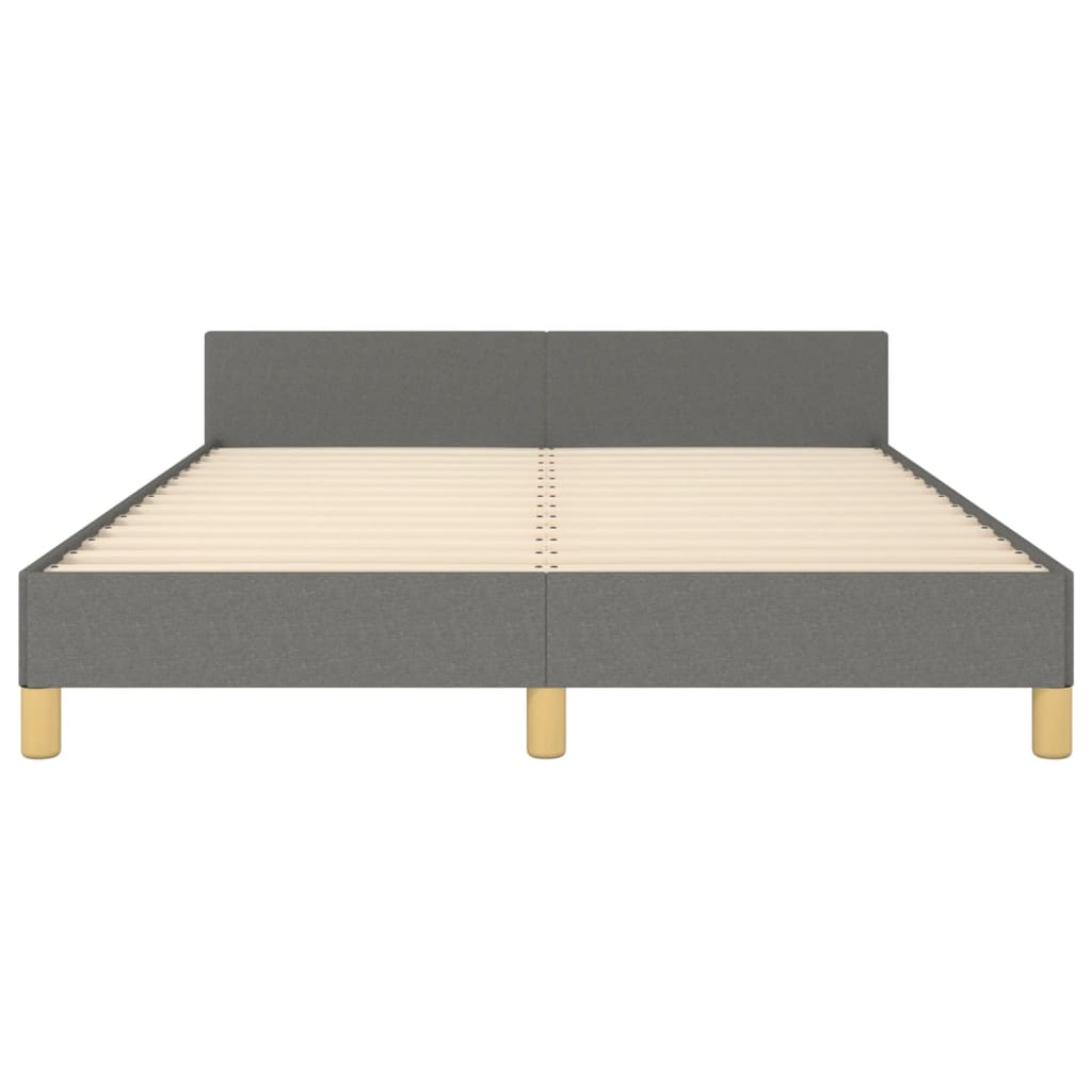 vidaXL Cama sin colchón tela gris oscuro 140x190 cm