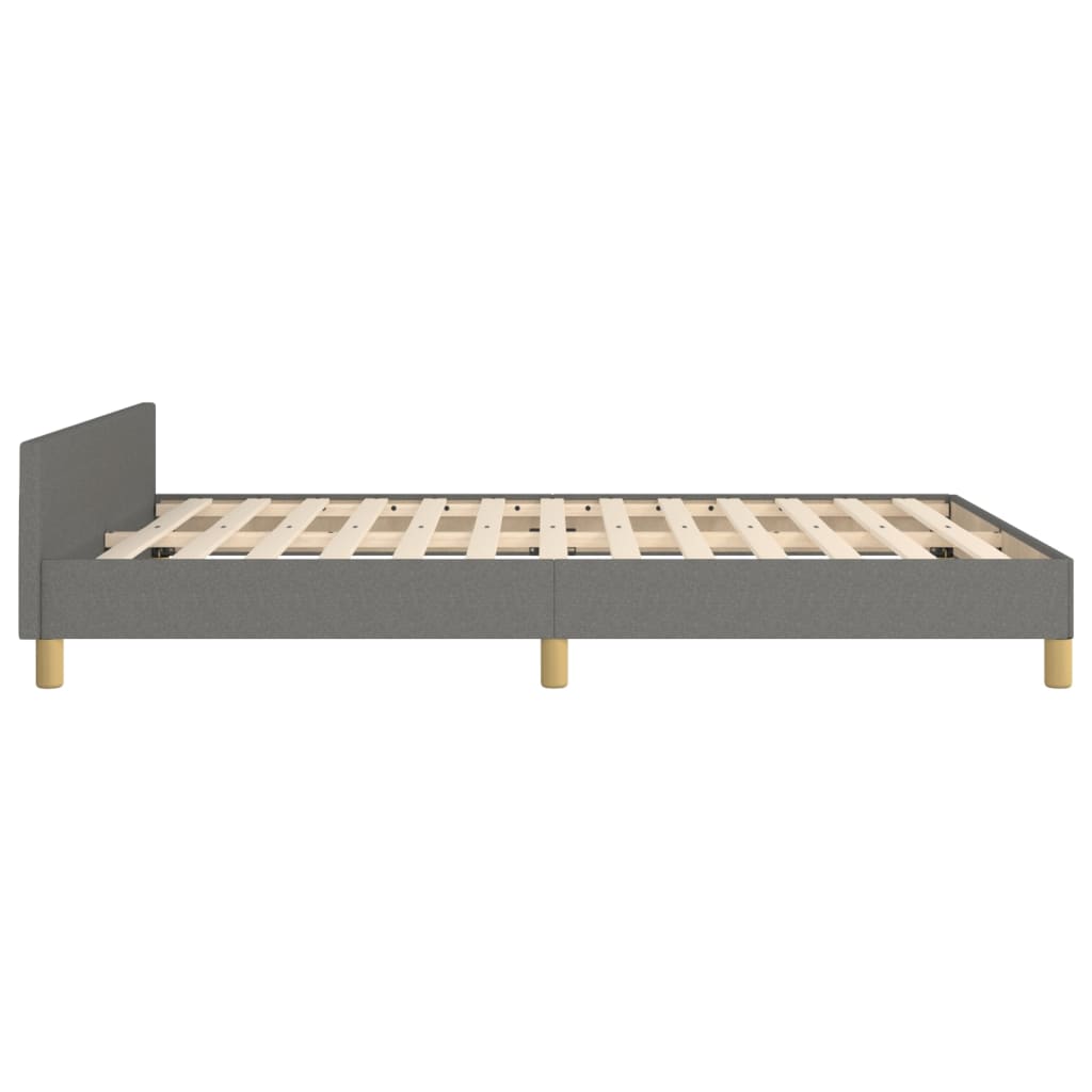 vidaXL Cama sin colchón tela gris oscuro 140x190 cm