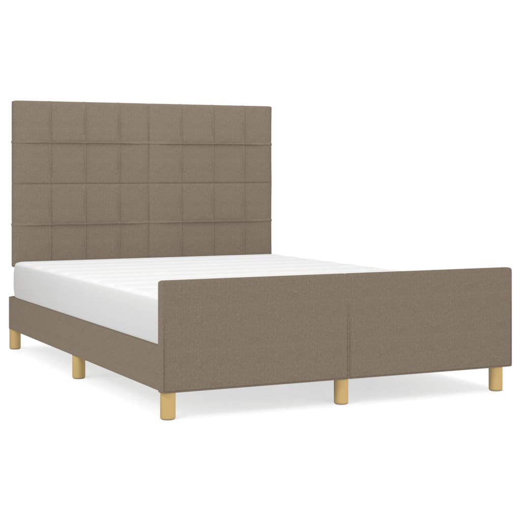 vidaXL Cama sin colchón tela gris taupe 140x190 cm