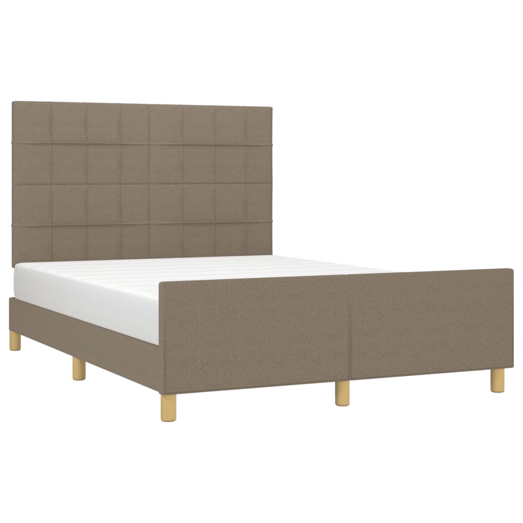 vidaXL Cama sin colchón tela gris taupe 140x190 cm