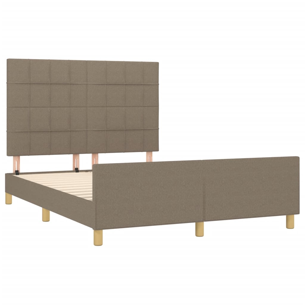 vidaXL Cama sin colchón tela gris taupe 140x190 cm