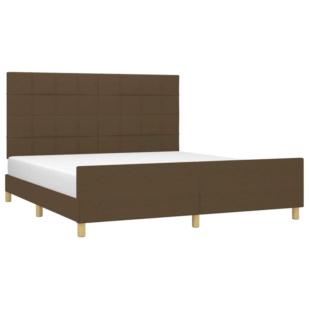 vidaXL Cama sin colchón de tela marrón oscuro 180x200 cm