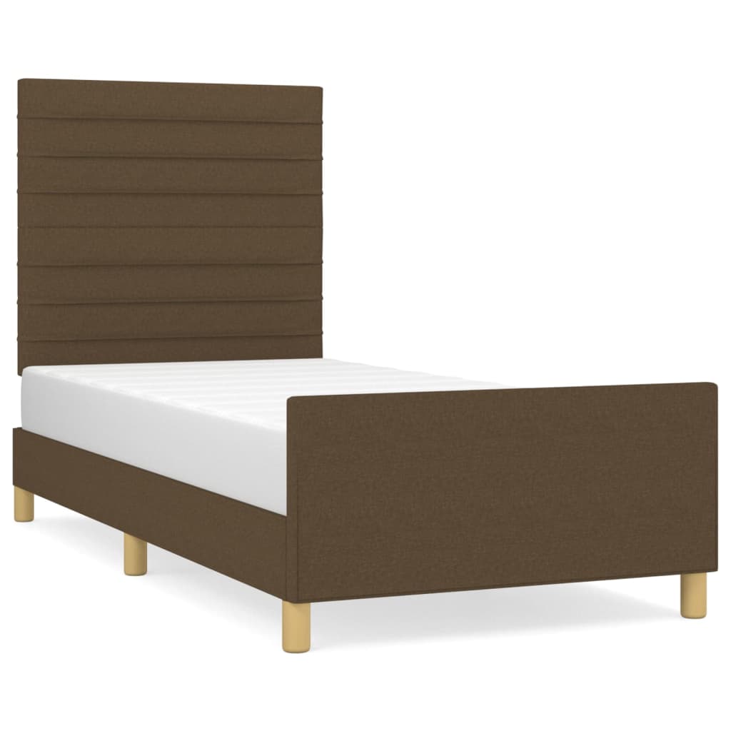 vidaXL Estructura de cama sin colchón tela marrón oscuro 80x200 cm