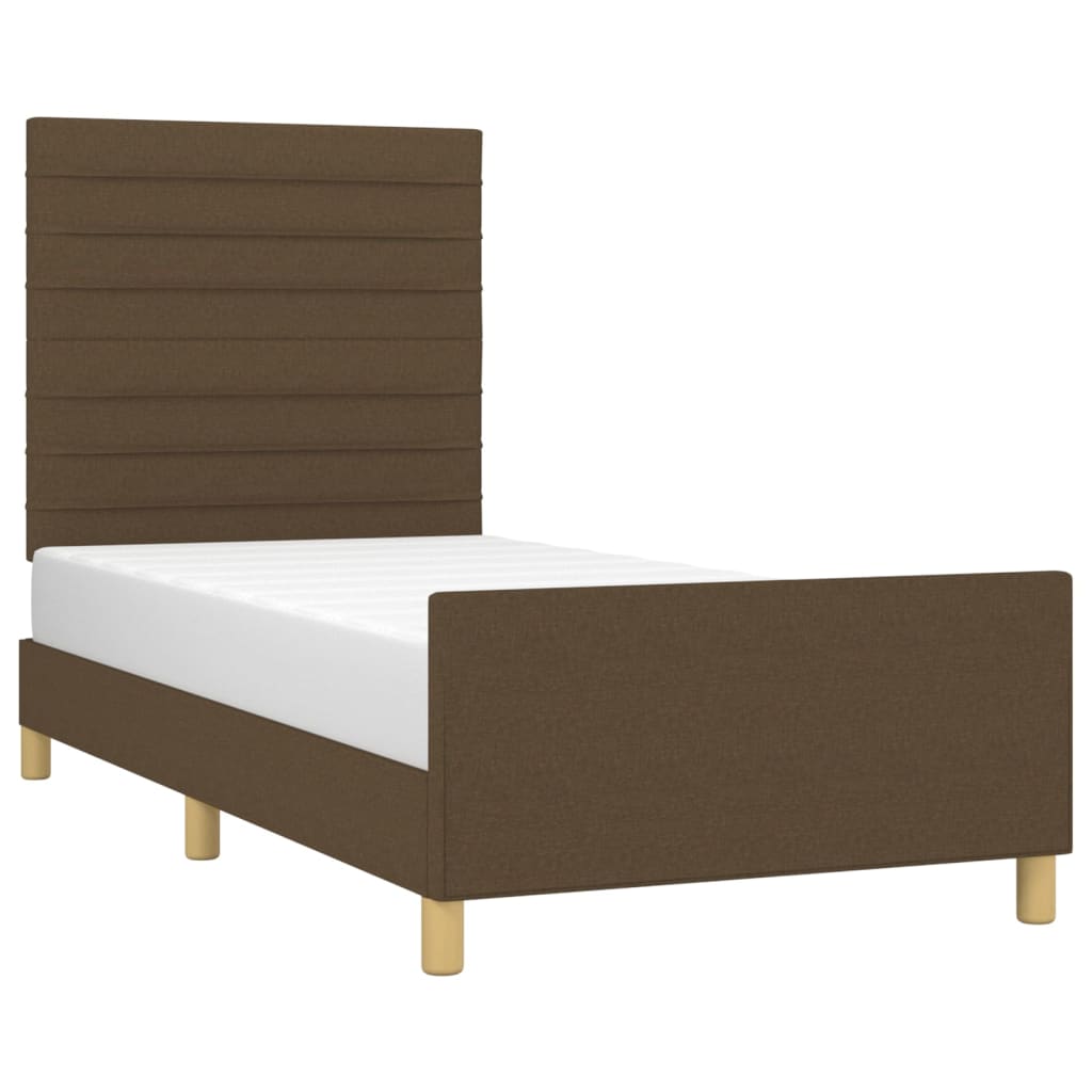 vidaXL Estructura de cama sin colchón tela marrón oscuro 80x200 cm