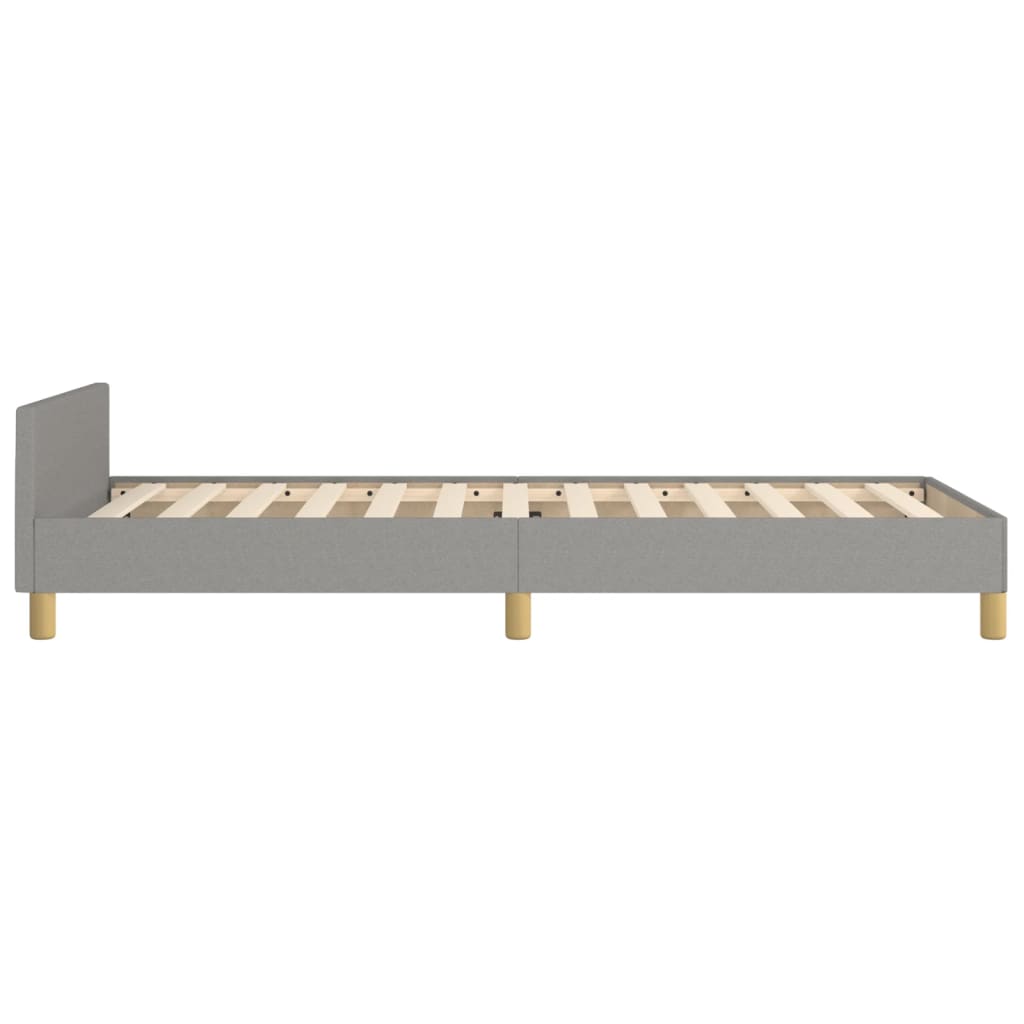 vidaXL Estructura de cama con cabecero de tela gris claro 90x190 cm