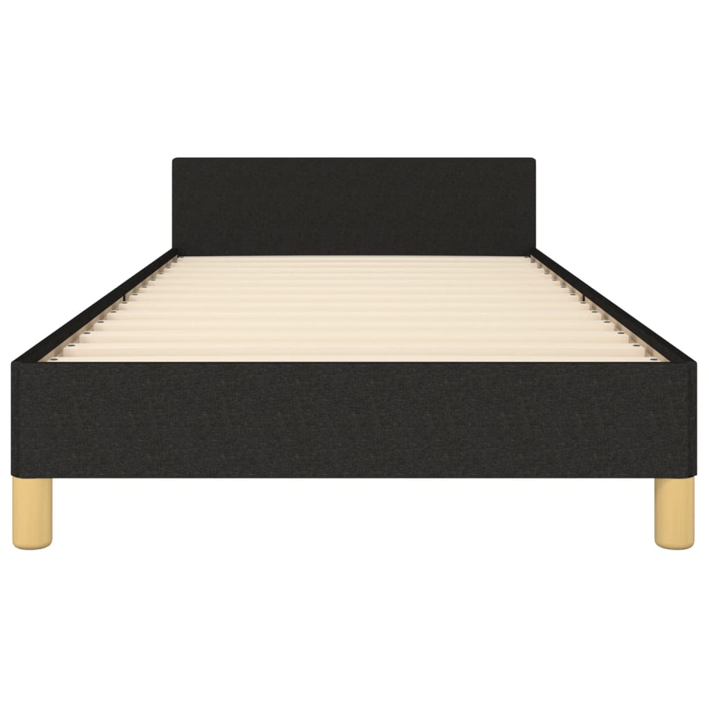 vidaXL Estructura de cama con cabecero de tela negro 90x190 cm