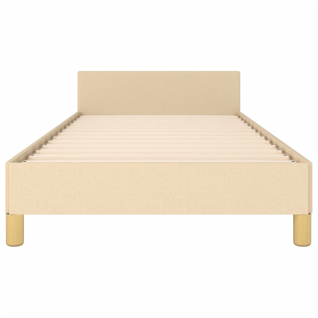 vidaXL Estructura de cama sin colchón tela crema 90x190 cm