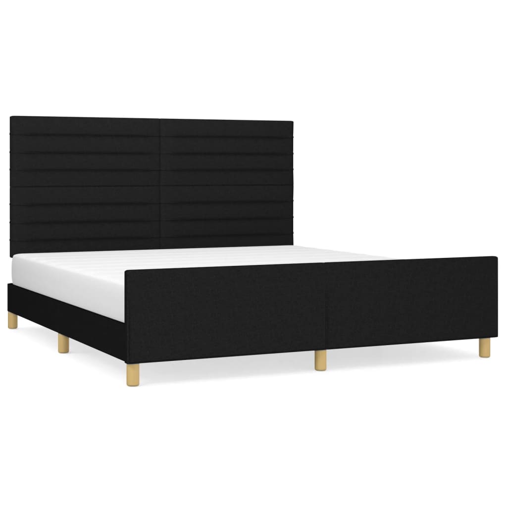 vidaXL Cama sin colchón tela negro 160x200 cm