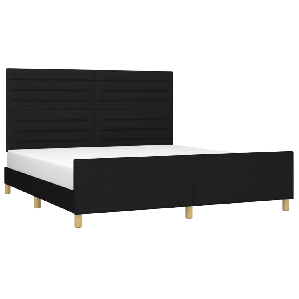 vidaXL Cama sin colchón tela negro 160x200 cm