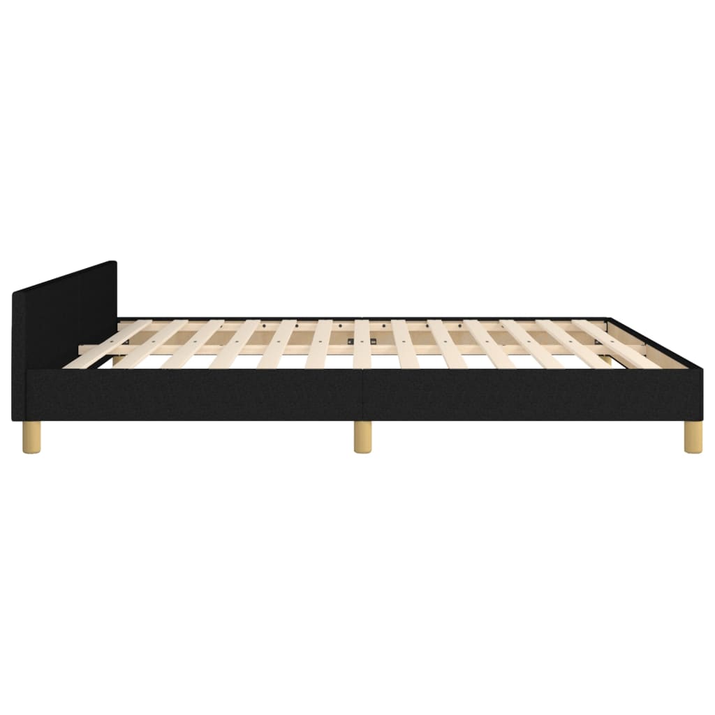 vidaXL Cama sin colchón tela negro 160x200 cm