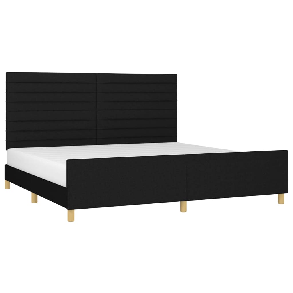 vidaXL Cama sin colchón tela negro 200x200 cm