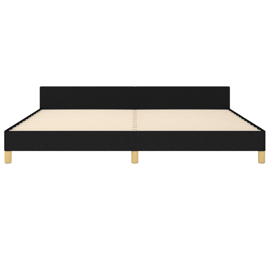 vidaXL Cama sin colchón tela negro 200x200 cm