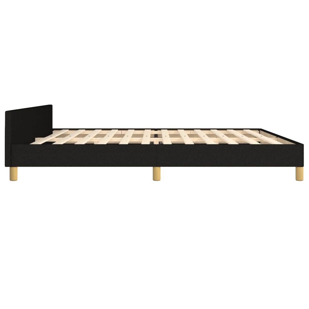 vidaXL Cama sin colchón tela negro 200x200 cm