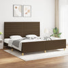 vidaXL Cama sin colchón tela marrón oscuro 200x200 cm