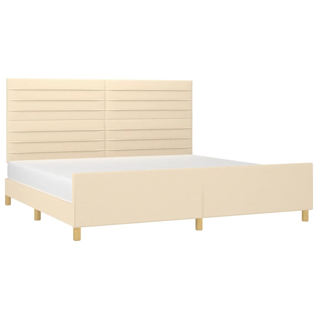 vidaXL Cama sin colchón tela color crema 200x200 cm