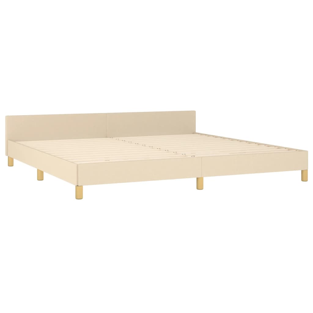 vidaXL Cama sin colchón tela color crema 200x200 cm