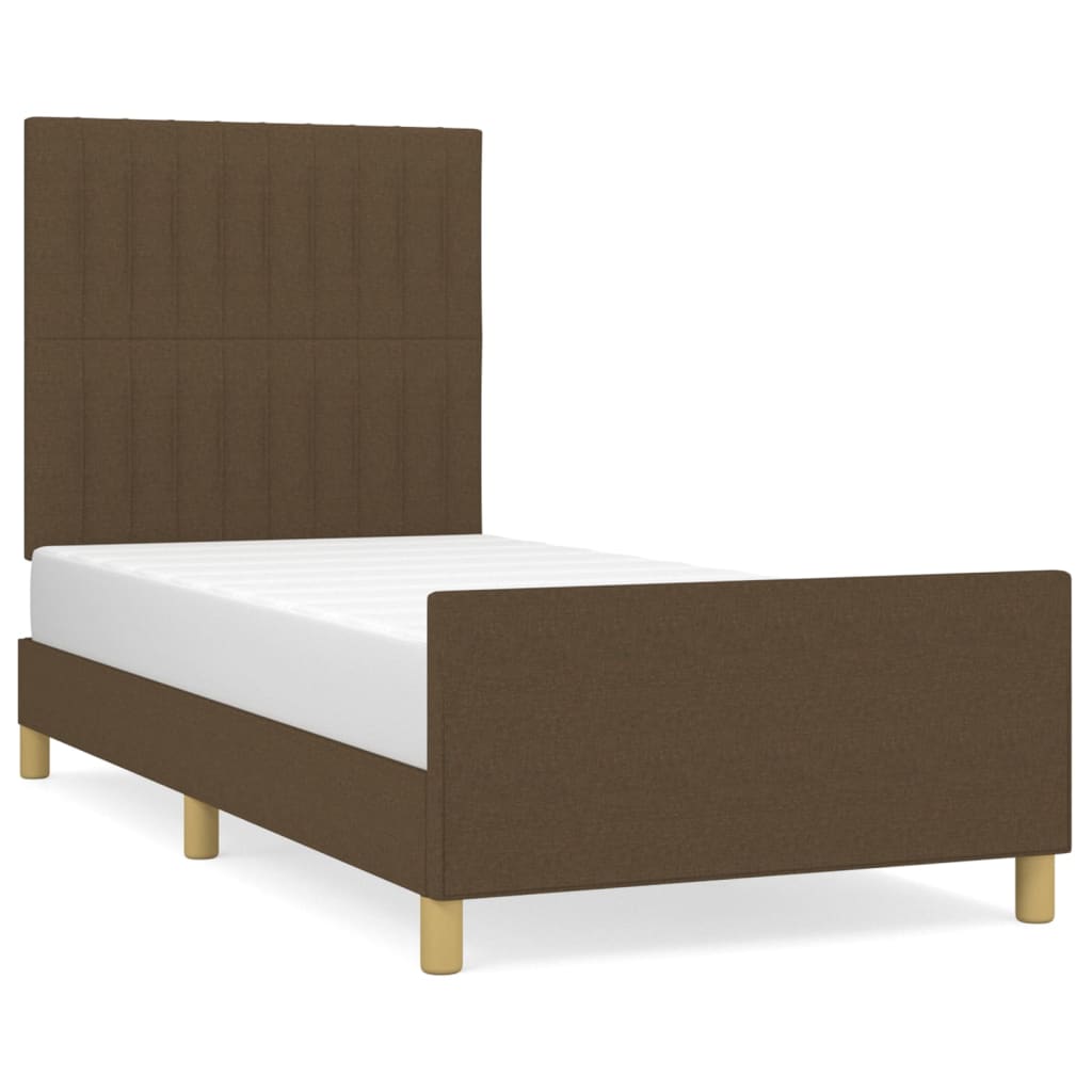 vidaXL Estructura de cama sin colchón tela marrón oscuro 80x200 cm