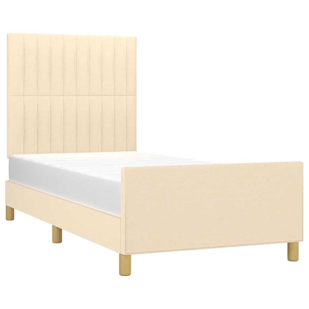 vidaXL Estructura de cama sin colchón tela crema 80x200 cm