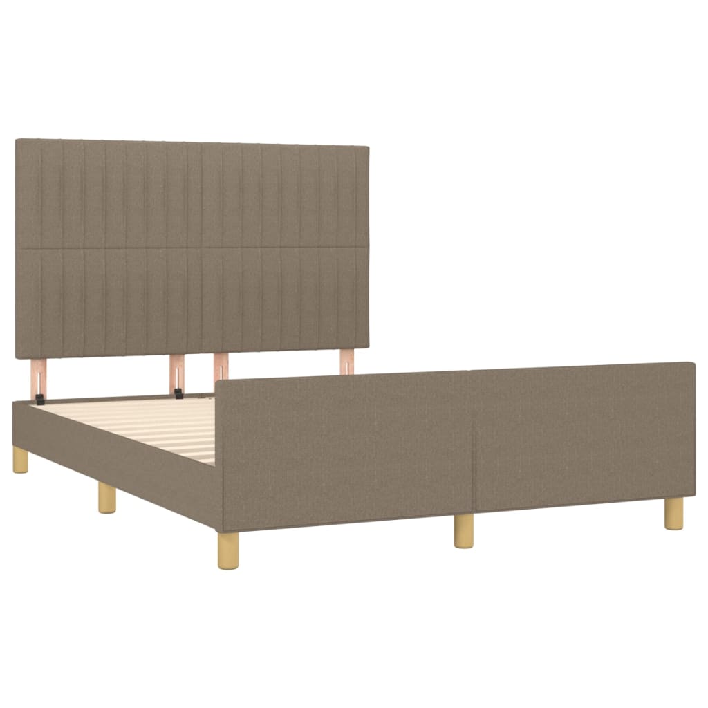 vidaXL Cama sin colchón tela gris taupe 140x190 cm