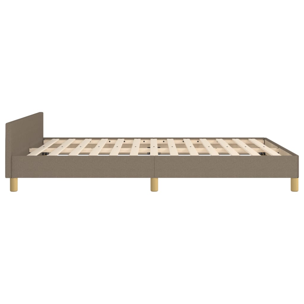 vidaXL Cama sin colchón tela gris taupe 140x190 cm