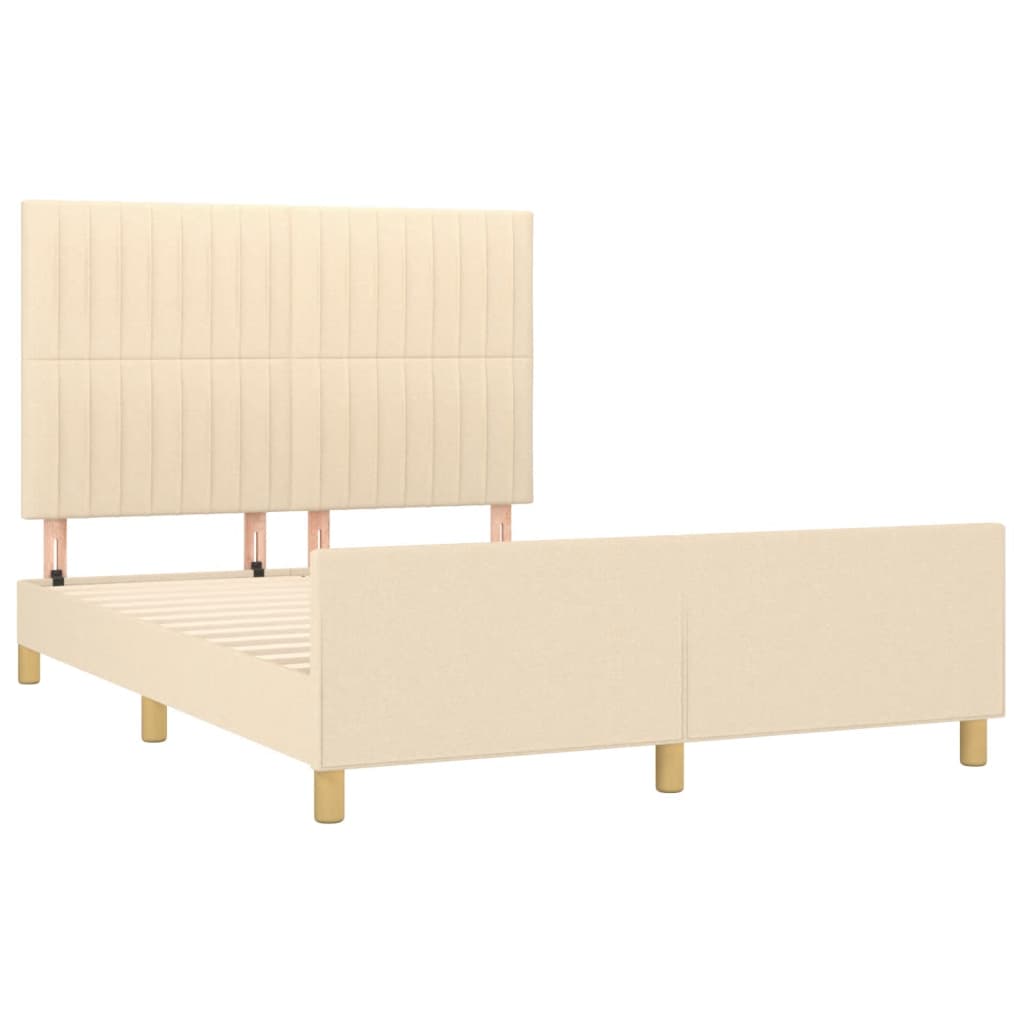 vidaXL Cama sin colchón tela color crema 140x190 cm