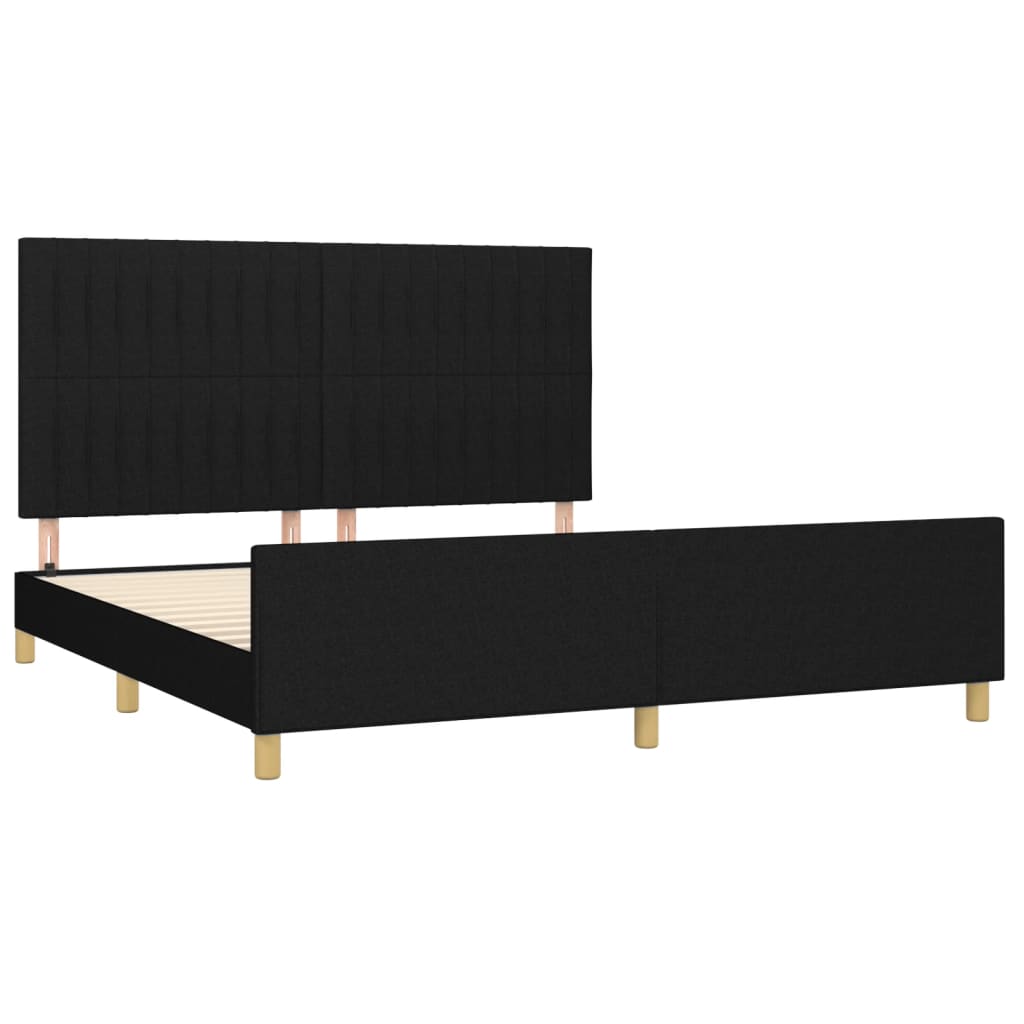 vidaXL Cama sin colchón tela negro 160x200 cm