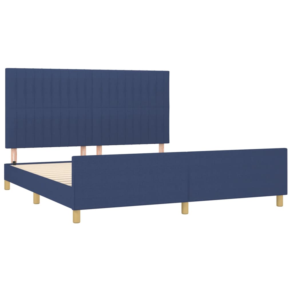 vidaXL Cama sin colchón tela azul 160x200 cm