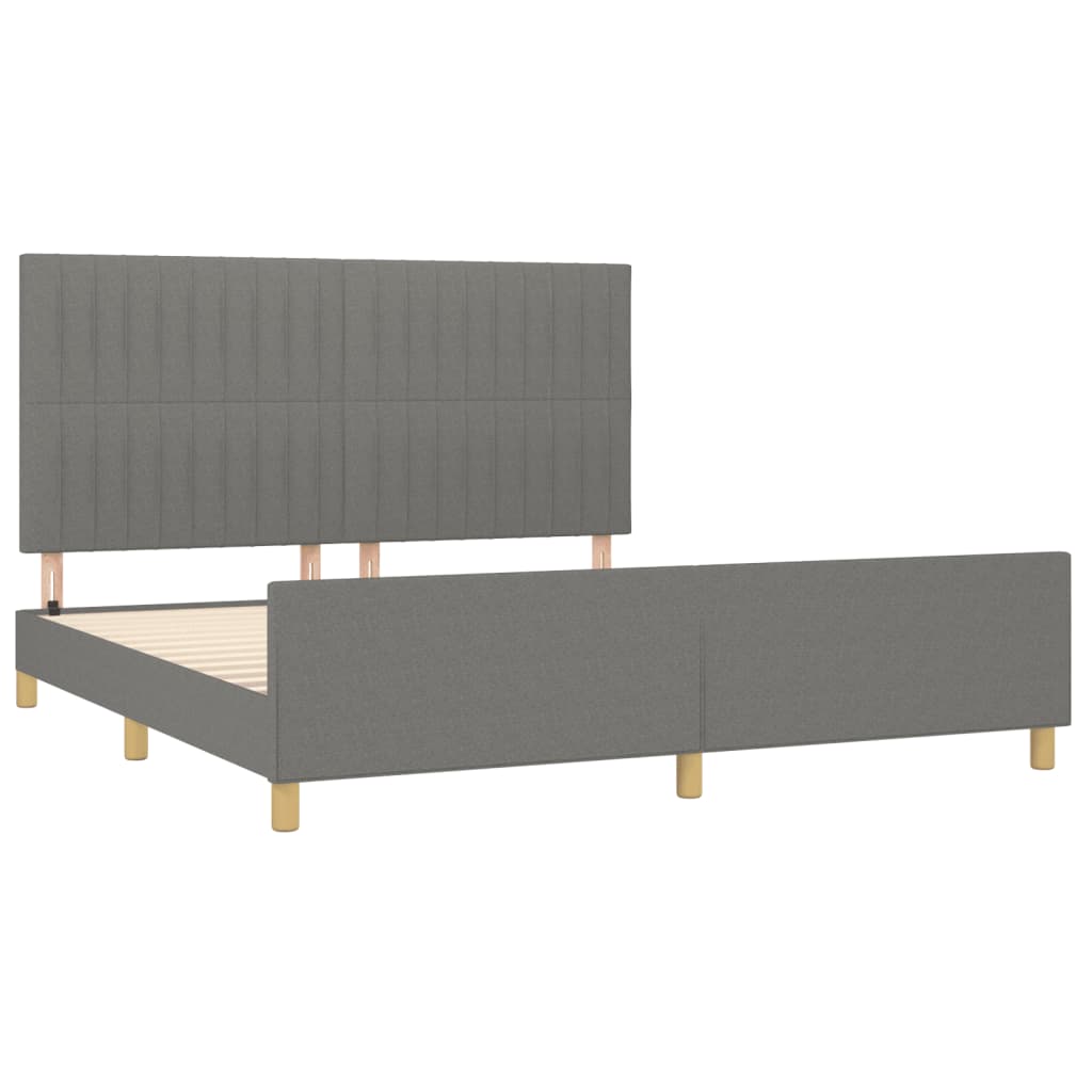 vidaXL Cama sin colchón de tela gris oscuro 180x200 cm