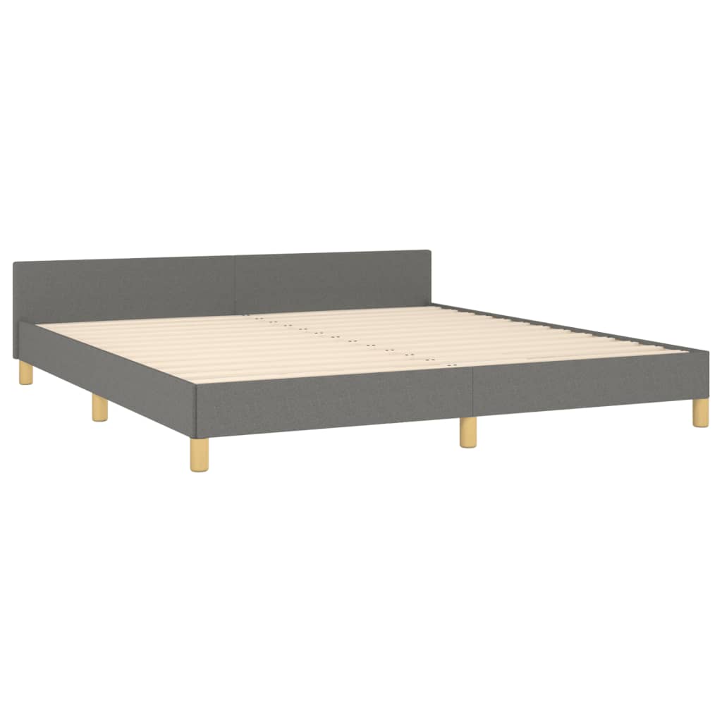 vidaXL Cama sin colchón de tela gris oscuro 180x200 cm