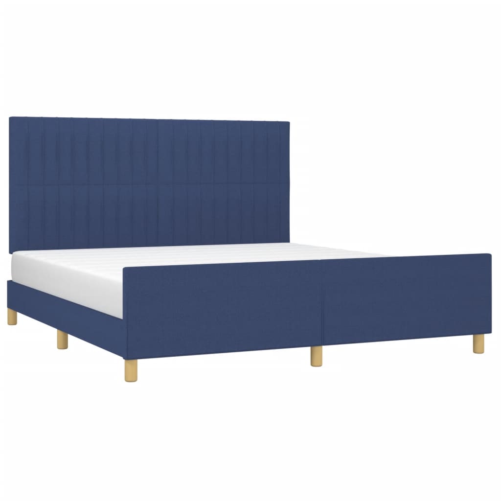 vidaXL Cama sin colchón tela azul 180x200 cm