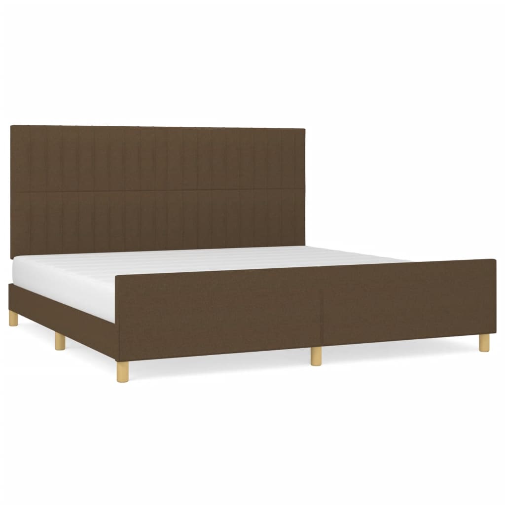 vidaXL Cama sin colchón tela marrón oscuro 200x200 cm