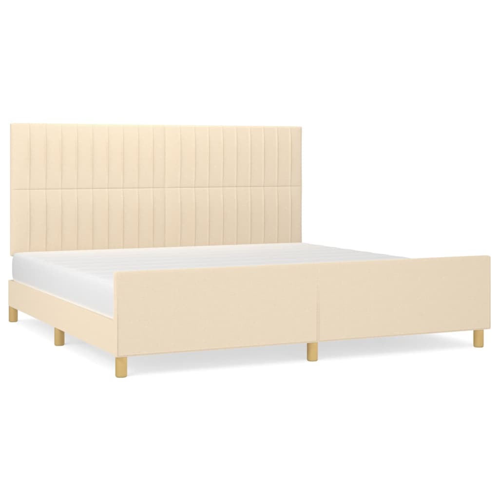 vidaXL Cama sin colchón tela color crema 200x200 cm