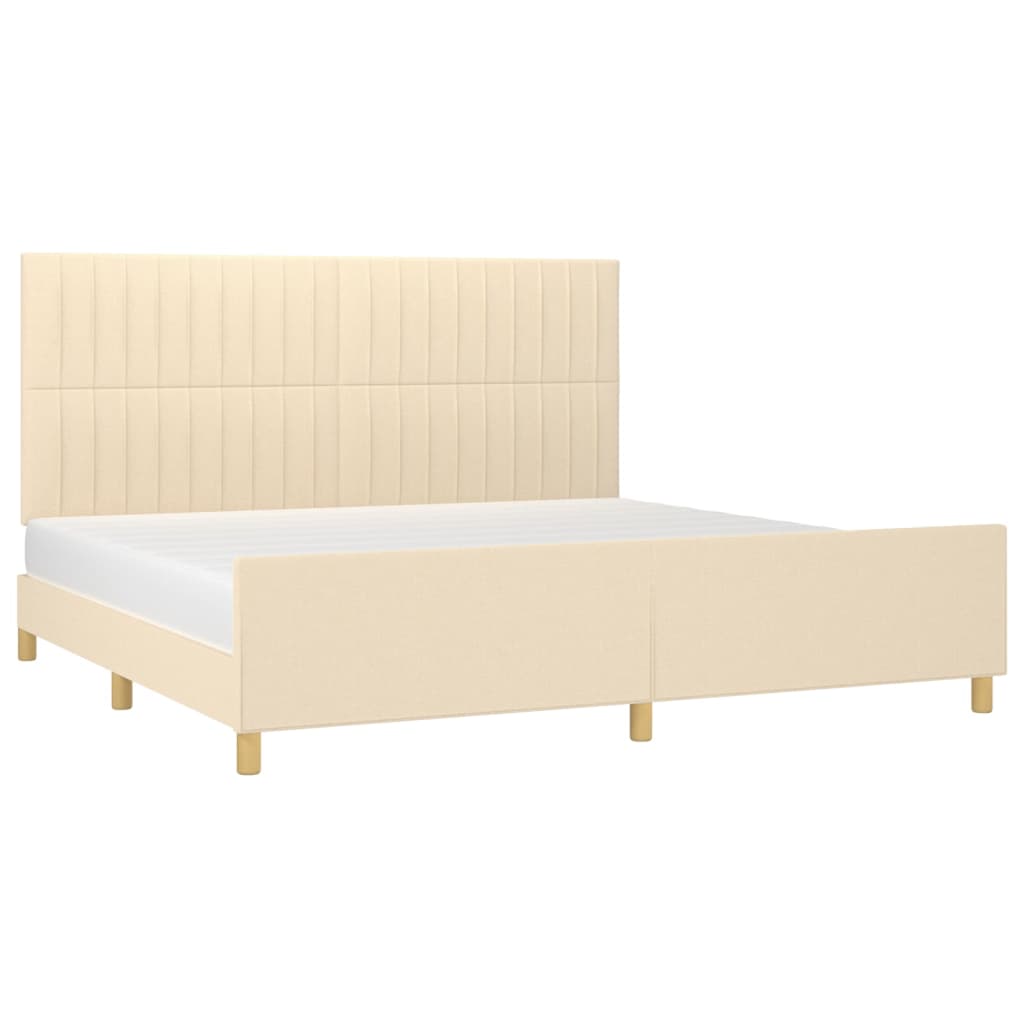 vidaXL Cama sin colchón tela color crema 200x200 cm