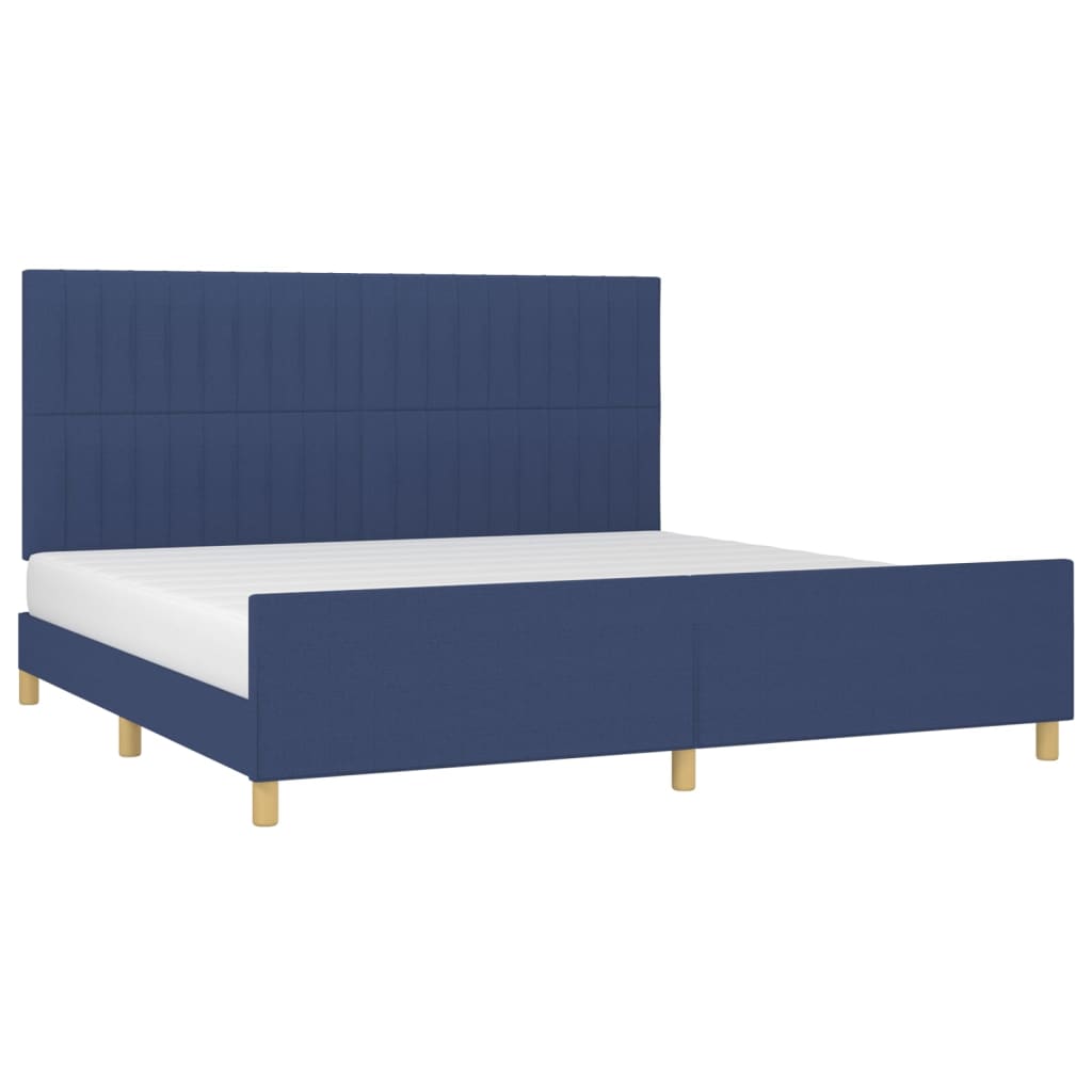 vidaXL Cama sin colchón tela azul 200x200 cm