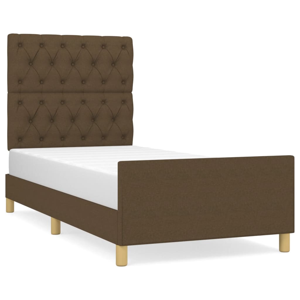 vidaXL Estructura de cama sin colchón tela marrón oscuro 80x200 cm