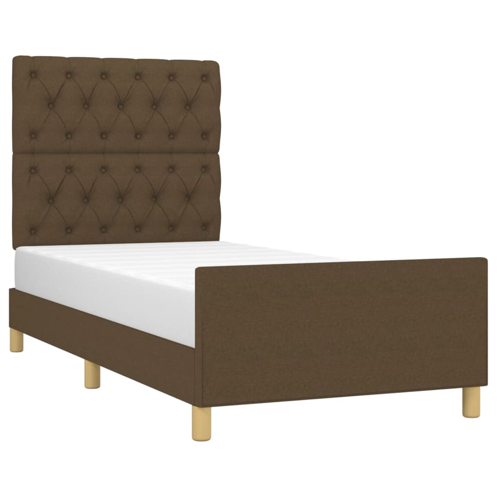 vidaXL Estructura de cama sin colchón tela marrón oscuro 80x200 cm