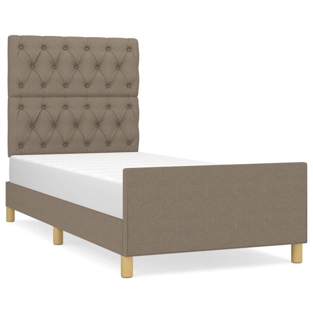 vidaXL Estructura de cama sin colchón tela gris taupe 80x200 cm