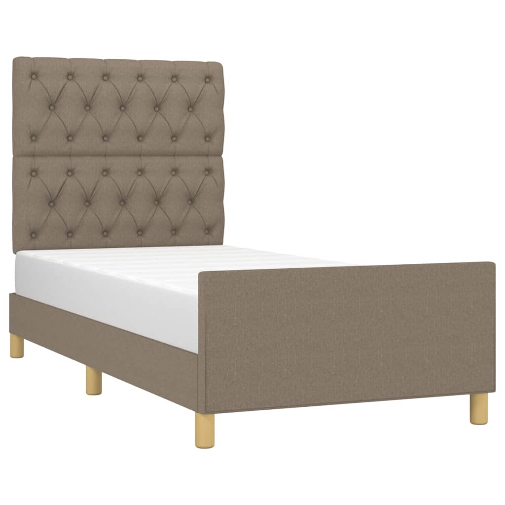 vidaXL Estructura de cama sin colchón tela gris taupe 80x200 cm